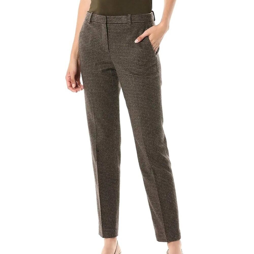 Theory Brown Houndstooth Tailored Trousers